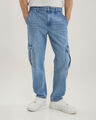 Jeans Straight Cargo Azul Cielo,AZUL CIELO
